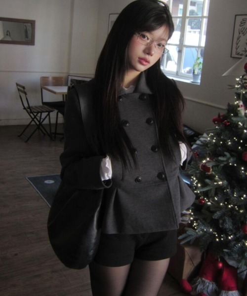 semplice（センプリチェ）の「ショートコート（その他アウター・レディース・グレー/ブラック/ネイビー/ベージュ/カーキ/ブラウン・F）」の10枚目の写真