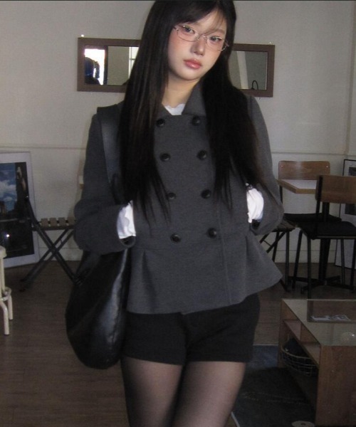 semplice（センプリチェ）の「ショートコート（その他アウター・レディース・グレー/ブラック/ネイビー/ベージュ/カーキ/ブラウン・F）」の17枚目の写真