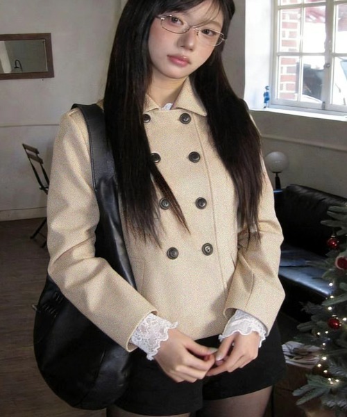 semplice（センプリチェ）の「ショートコート（その他アウター・レディース・グレー/ブラック/ネイビー/ベージュ/カーキ/ブラウン・F）」の21枚目の写真