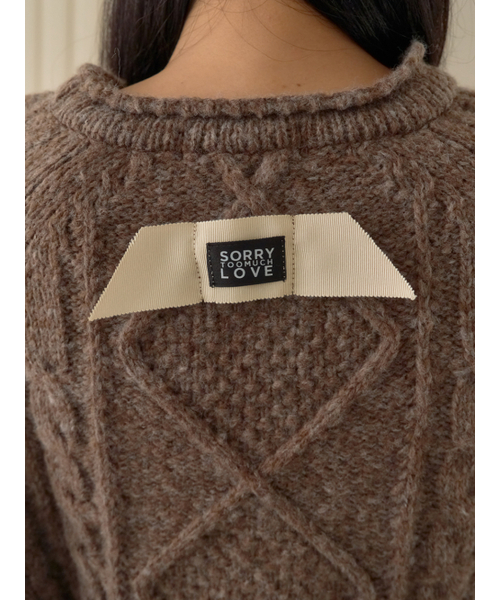 Sorry,Too Much Love(ソーリートゥーマッチラブ)の「Raglan Cable Wool Knit Pullover_Brown(ニット/セーター・レディース・その他・FREE)」の4枚目の写真