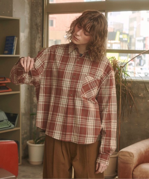 Zooodle（ズードル）の「Contrast checkered shirt - コントラストチェックシャツ -（シャツ/ブラウス・メンズ・レッド/ブルー・MEDIUM/LARGE）」の4枚目の写真