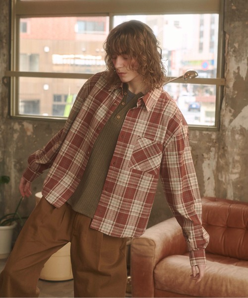 Zooodle（ズードル）の「Contrast checkered shirt - コントラストチェックシャツ -（シャツ/ブラウス・メンズ・レッド/ブルー・MEDIUM/LARGE）」の6枚目の写真