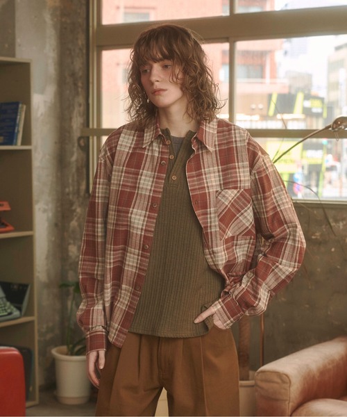 Zooodle（ズードル）の「Contrast checkered shirt - コントラストチェックシャツ -（シャツ/ブラウス・メンズ・レッド/ブルー・MEDIUM/LARGE）」の10枚目の写真