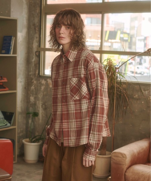Zooodle（ズードル）の「Contrast checkered shirt - コントラストチェックシャツ -（シャツ/ブラウス・メンズ・レッド/ブルー・MEDIUM/LARGE）」の5枚目の写真
