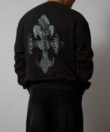 RUSS-K（ラスケー）の「【RUSS-K/ラスケー】2026新作 ラインストーン トライバル クロス 裏毛トレーナー スウェット（スウェット）」