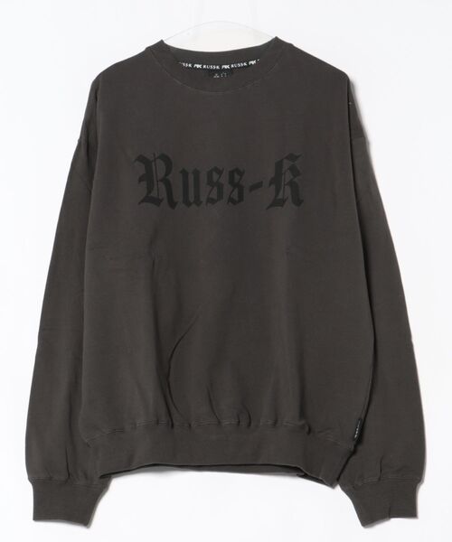 RUSS-K(ラスケー)の「【RUSS-K/ラスケー】ラインストーン トライバル クロス 裏毛トレーナー スウェット(スウェット・メンズ・ブラック/チャコール・L/M)」の3枚目の写真