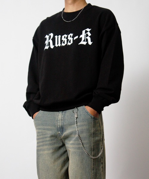 RUSS-K(ラスケー)の「【RUSS-K/ラスケー】ラインストーン トライバル クロス 裏毛トレーナー スウェット(スウェット・メンズ・ブラック/チャコール・L/M)」の15枚目の写真