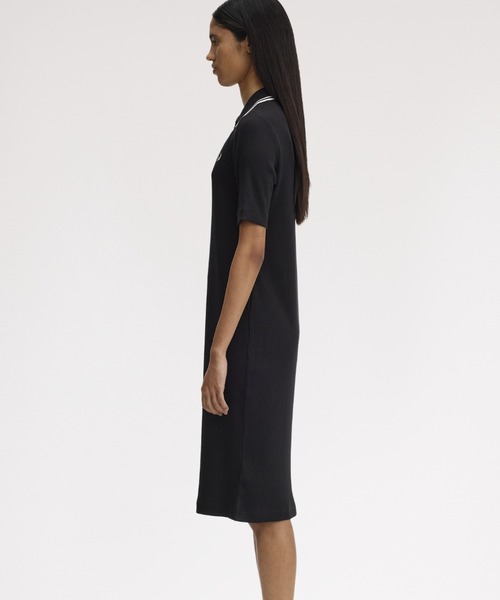 FRED PERRY（フレッドペリー）の「Ribbed Polo Dress／リブポロシャツワンピース（ワンピース・レディース・ブラック・10）」の14枚目の写真