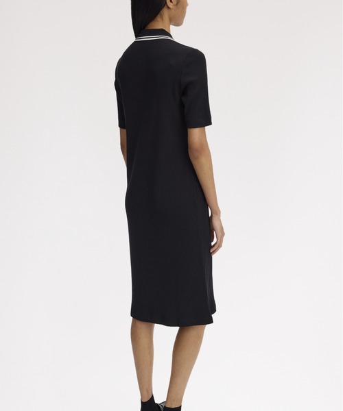 FRED PERRY（フレッドペリー）の「Ribbed Polo Dress／リブポロシャツワンピース（ワンピース・レディース・ブラック・10）」の9枚目の写真