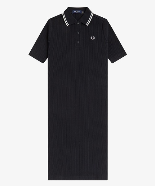 FRED PERRY（フレッドペリー）の「Ribbed Polo Dress／リブポロシャツワンピース（ワンピース・レディース・ブラック・10）」の16枚目の写真