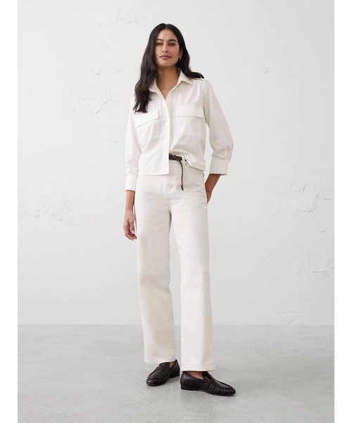 BANANA REPUBLIC FACTORY STORE(バナナリパブリック ファクトリーストア)の「BANANA REPUBLIC FACTORY STORE ポプリン ユーティリティ シャツ(シャツ/ブラウス・レディース・ホワイト/グリーン・M/L/XS/S)」の3枚目の写真