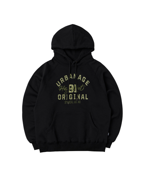 URBANAGE(アーバンエイジ)の「HIGH STREET ナグランオーバーサイズフード_ブラック(パーカー・レディース・L/M・LARGE/MEDIUM)」の1枚目の写真