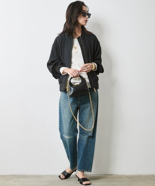 CHIC STYLE（シックスタイル）の「ライトブルゾン＜大きいサイズ有＞シックスタイル（ブルゾン・レディース・ライトベージュ/ブラック・M/L/LL/3L/4L/5L）」の21枚目の写真