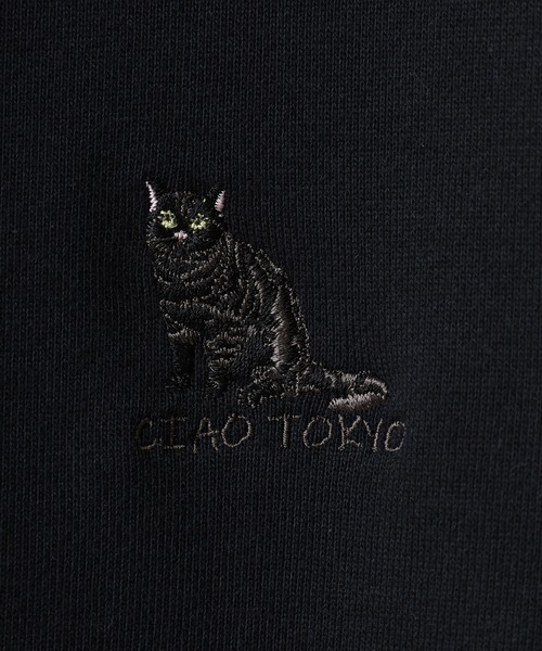 CIAO TOKYO(チャオトーキョー)の「CIAO TOKYO 黒猫刺繍 ジップパーカー(パーカー・レディース・ブラック/ベージュ/グレー・M/L)」の5枚目の写真