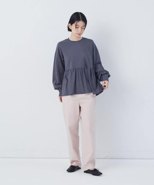 conges payes ADIEU TRISTESSE（コンジェ ペイエ アデュートリステス）の「【2月お気に入り登録ブランド内3位】ジャージコンビプルオーバー（スウェット・レディース・アイボリー/チャコールグレー・FREE）」の20枚目の写真