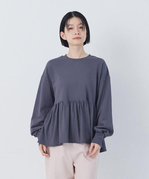 conges payes ADIEU TRISTESSE（コンジェ ペイエ アデュートリステス）の「【2月お気に入り登録ブランド内3位】ジャージコンビプルオーバー（スウェット・レディース・アイボリー/チャコールグレー・FREE）」の5枚目の写真