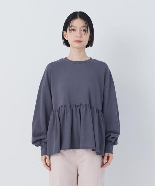 conges payes ADIEU TRISTESSE（コンジェ ペイエ アデュートリステス）の「【2月お気に入り登録ブランド内3位】ジャージコンビプルオーバー（スウェット・レディース・アイボリー/チャコールグレー・FREE）」の6枚目の写真