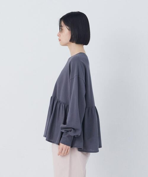 conges payes ADIEU TRISTESSE（コンジェ ペイエ アデュートリステス）の「【2月お気に入り登録ブランド内3位】ジャージコンビプルオーバー（スウェット・レディース・アイボリー/チャコールグレー・FREE）」の7枚目の写真