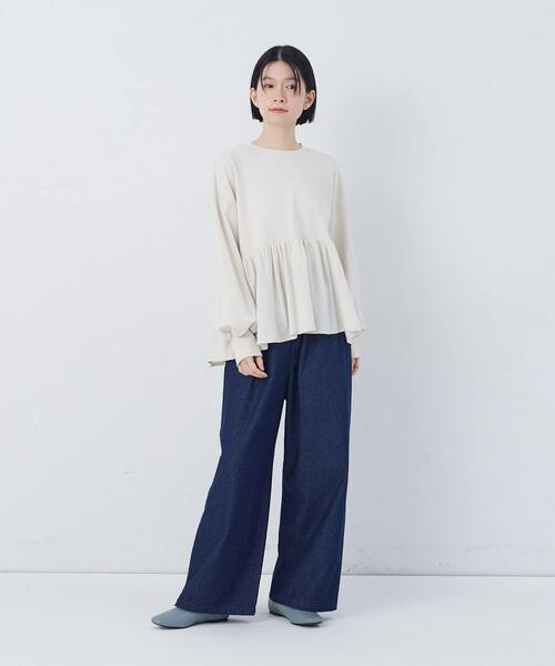 conges payes ADIEU TRISTESSE（コンジェ ペイエ アデュートリステス）の「【2月お気に入り登録ブランド内3位】ジャージコンビプルオーバー（スウェット・レディース・アイボリー/チャコールグレー・FREE）」の9枚目の写真