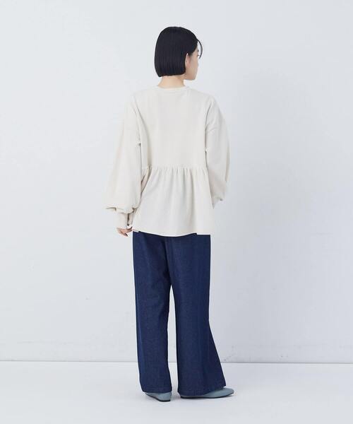 conges payes ADIEU TRISTESSE（コンジェ ペイエ アデュートリステス）の「【2月お気に入り登録ブランド内3位】ジャージコンビプルオーバー（スウェット・レディース・アイボリー/チャコールグレー・FREE）」の11枚目の写真