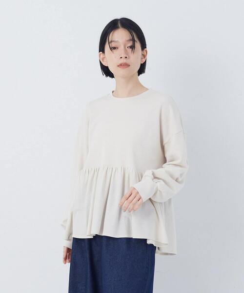 conges payes ADIEU TRISTESSE（コンジェ ペイエ アデュートリステス）の「【2月お気に入り登録ブランド内3位】ジャージコンビプルオーバー（スウェット・レディース・アイボリー/チャコールグレー・FREE）」の12枚目の写真