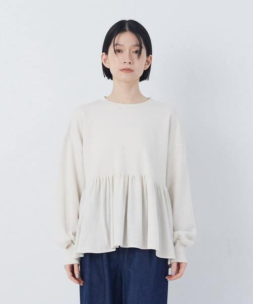 conges payes ADIEU TRISTESSE（コンジェ ペイエ アデュートリステス）の「【2月お気に入り登録ブランド内3位】ジャージコンビプルオーバー（スウェット・レディース・アイボリー/チャコールグレー・FREE）」の13枚目の写真