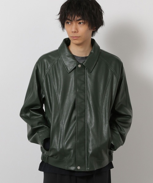 LAKOLE（ラコレ）の「シングルPUレザーブルゾン / 638221（ブルゾン・メンズ・ブラック/ブラウン/グリーン・LARGE/MEDIUM）」の3枚目の写真