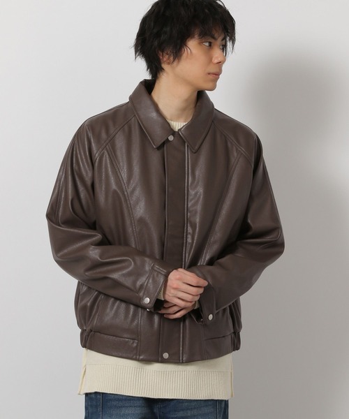 LAKOLE（ラコレ）の「シングルPUレザーブルゾン / 638221（ブルゾン・メンズ・ブラック/ブラウン/グリーン・LARGE/MEDIUM）」の7枚目の写真