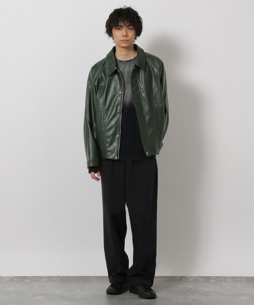 LAKOLE（ラコレ）の「シングルPUレザーブルゾン / 638221（ブルゾン・メンズ・ブラック/ブラウン/グリーン・LARGE/MEDIUM）」の8枚目の写真