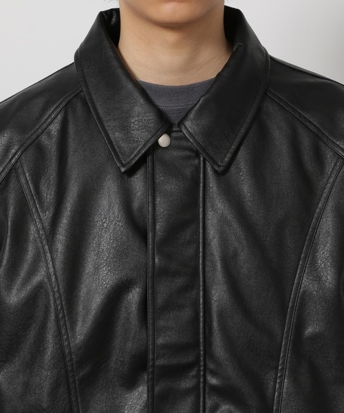 LAKOLE（ラコレ）の「シングルPUレザーブルゾン / 638221（ブルゾン・メンズ・ブラック/ブラウン/グリーン・LARGE/MEDIUM）」の13枚目の写真