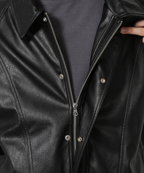 LAKOLE（ラコレ）の「シングルPUレザーブルゾン / 638221（ブルゾン・メンズ・ブラック/ブラウン/グリーン・LARGE/MEDIUM）」の16枚目の写真