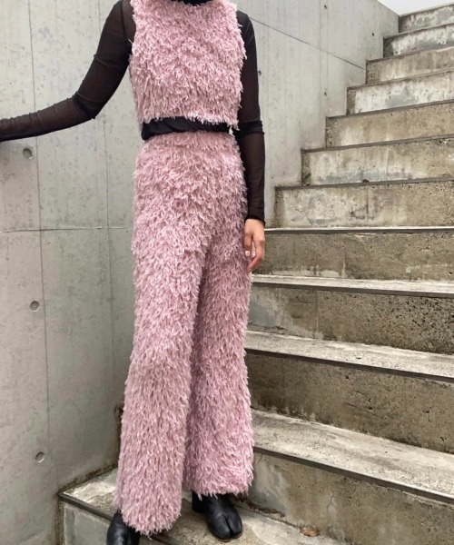 ENCLOSURE(エンクロージャー)の「【ENCLOSURE】Eco feather wide pants(その他パンツ・レディース・グレー/ブラック/ピンク・FREE)」の3枚目の写真