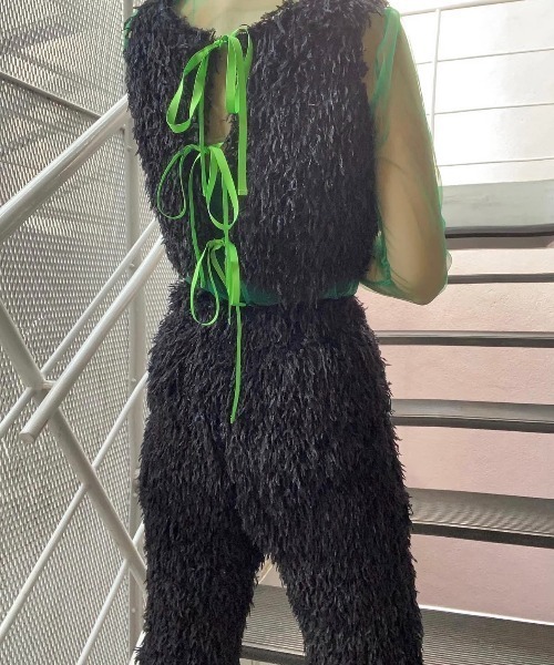 ENCLOSURE(エンクロージャー)の「【ENCLOSURE】Eco feather wide pants(その他パンツ・レディース・グレー/ブラック/ピンク・FREE)」の1枚目の写真