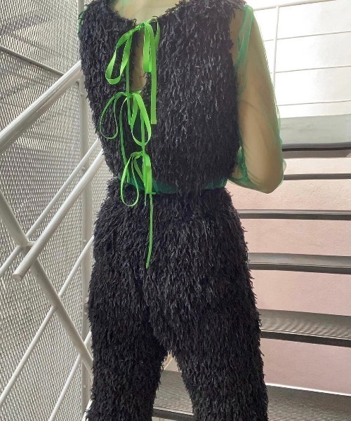 ENCLOSURE(エンクロージャー)の「【ENCLOSURE】Eco feather wide pants(その他パンツ・レディース・グレー/ブラック/ピンク・FREE)」の13枚目の写真
