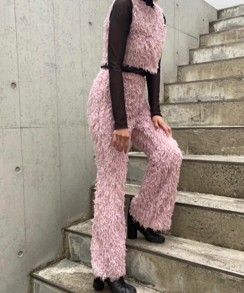 ENCLOSURE(エンクロージャー)の「【ENCLOSURE】Eco feather wide pants(その他パンツ・レディース・グレー/ブラック/ピンク・FREE)」の10枚目の写真