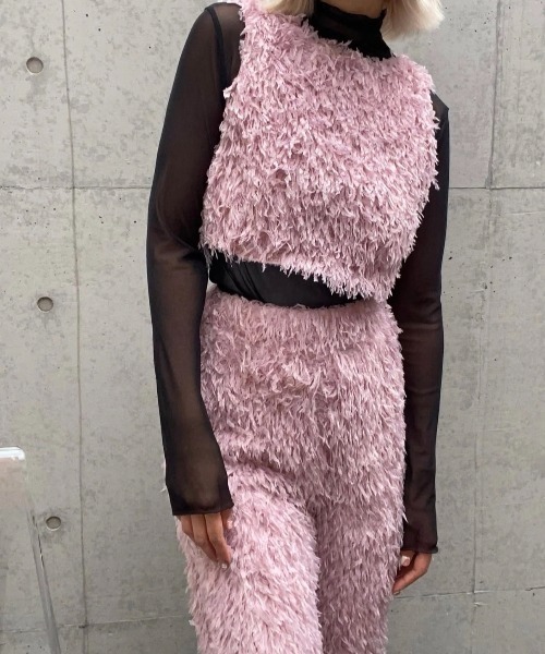 ENCLOSURE(エンクロージャー)の「【ENCLOSURE】Eco feather wide pants(その他パンツ・レディース・グレー/ブラック/ピンク・FREE)」の9枚目の写真