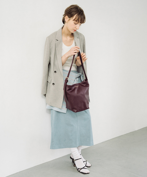 SLOBE IENA(スローブイエナ)の「ANTONELLO MASI SLOBE別注 バケツバッグ LUANA(ショルダーバッグ・レディース・ボルドー/ブラック・FREE)」の18枚目の写真