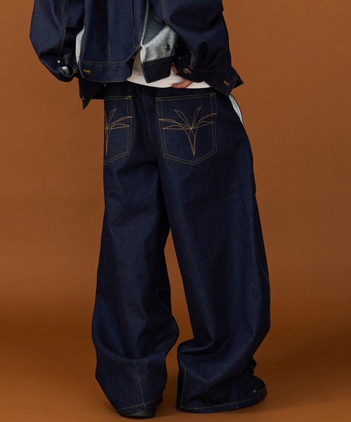 SeeSew(シーソー)の「【UNISEX】DENIM CURVE PANTS/デニムカーブパンツ(デニムパンツ・メンズ・ネイビー/ブラック・M/L)」の20枚目の写真