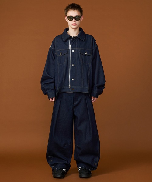 SeeSew(シーソー)の「【UNISEX】DENIM CURVE PANTS/デニムカーブパンツ(デニムパンツ・メンズ・ネイビー/ブラック・M/L)」の15枚目の写真