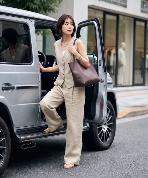 STYLE DELI(スタイルデリ)の「【DELI by】マチありA4シンプルトートバッグ(トートバッグ・レディース・ナチュラル/ブラック・FREE)」の4枚目の写真
