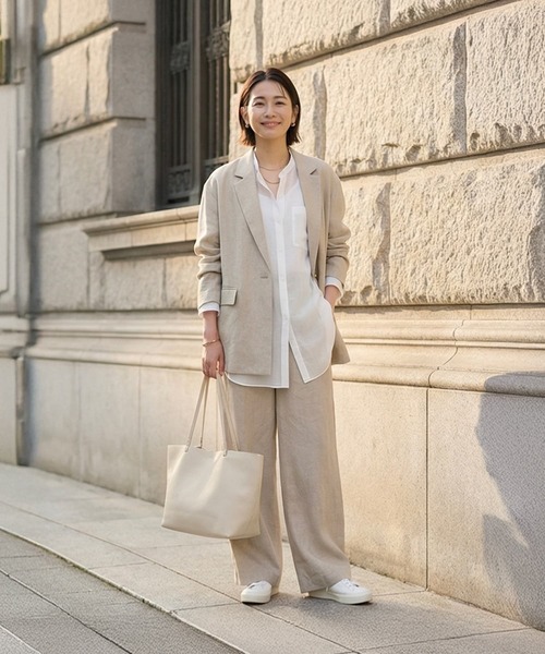 STYLE DELI(スタイルデリ)の「【DELI by】マチありA4シンプルトートバッグ(トートバッグ・レディース・ナチュラル/ブラック・FREE)」の6枚目の写真
