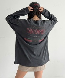 Dalfwin（ダールフィン）の「韓国ファッション CANYONHILLSヴィンテージプリント長袖Tシャツ（Tシャツ/カットソー）」