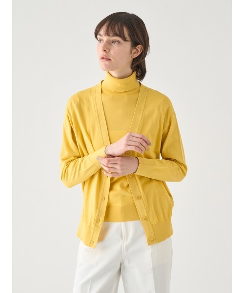 JOHN SMEDLEY(ジョンスメドレー)の「Vネック長袖コットンニットカーディガン(カーディガン/ボレロ・レディース・イエロー系その他2・M)」の5枚目の写真