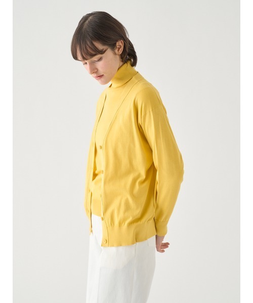 JOHN SMEDLEY(ジョンスメドレー)の「Vネック長袖コットンニットカーディガン(カーディガン/ボレロ・レディース・イエロー系その他2・M)」の7枚目の写真