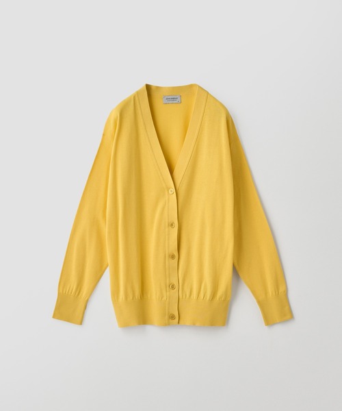 JOHN SMEDLEY(ジョンスメドレー)の「Vネック長袖コットンニットカーディガン(カーディガン/ボレロ・レディース・イエロー系その他2・M)」の2枚目の写真