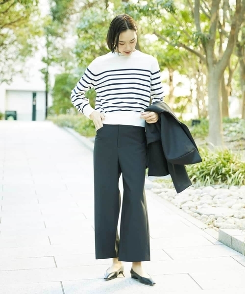 MICHEL KLEIN（ミッシェル・クラン）の「[2WAYストレッチ]定番ワイドパンツ（その他パンツ・レディース・ネイビー/ブラック/ライトグレー・38）」の21枚目の写真