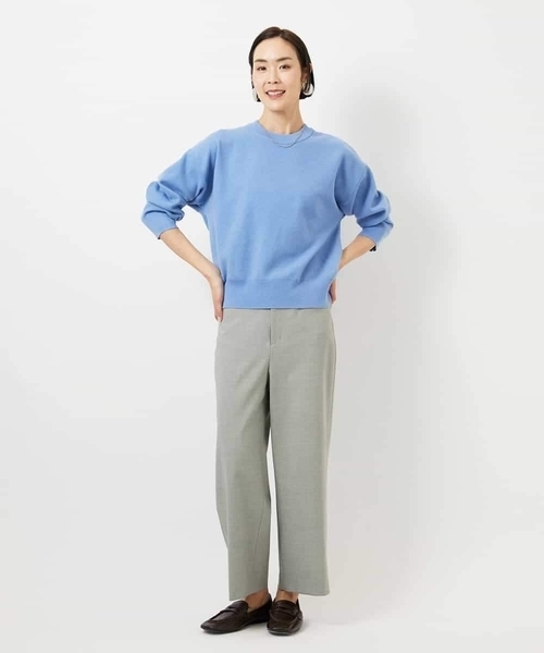 MICHEL KLEIN（ミッシェル・クラン）の「[2WAYストレッチ]定番ワイドパンツ（その他パンツ・レディース・ネイビー/ブラック/ライトグレー・38）」の5枚目の写真