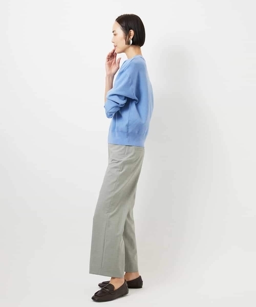 MICHEL KLEIN（ミッシェル・クラン）の「[2WAYストレッチ]定番ワイドパンツ（その他パンツ・レディース・ネイビー/ブラック/ライトグレー・38）」の6枚目の写真