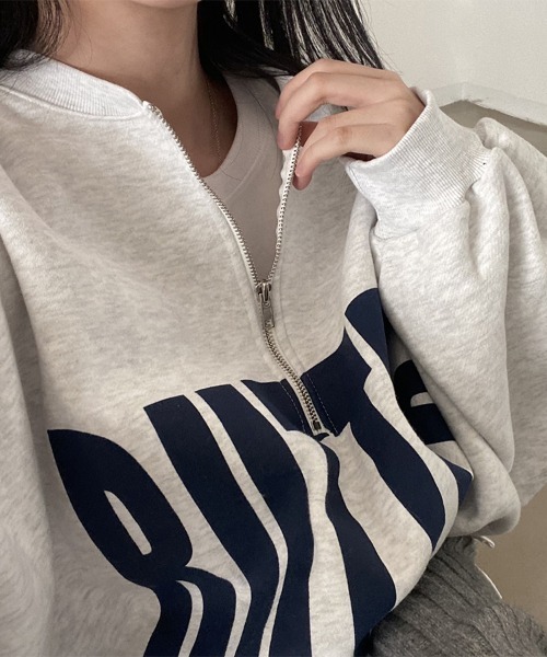 Flugge（フラッジー）の「ビッグプリントハーフジップスウェット（スウェット・レディース・グレー/ブルー・MEDIUM/LARGE）」の3枚目の写真