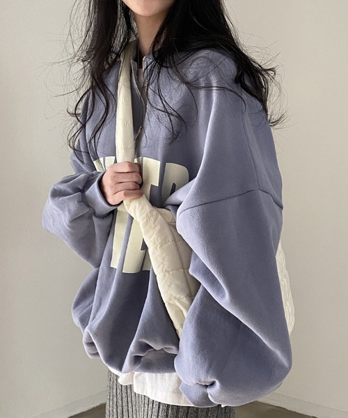 Flugge（フラッジー）の「ビッグプリントハーフジップスウェット（スウェット・レディース・グレー/ブルー・MEDIUM/LARGE）」の10枚目の写真